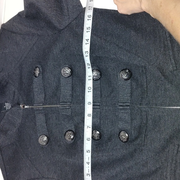 INC  Military Jacket with  Botton Detail Black Gray Size Small - Picture 6 of 8